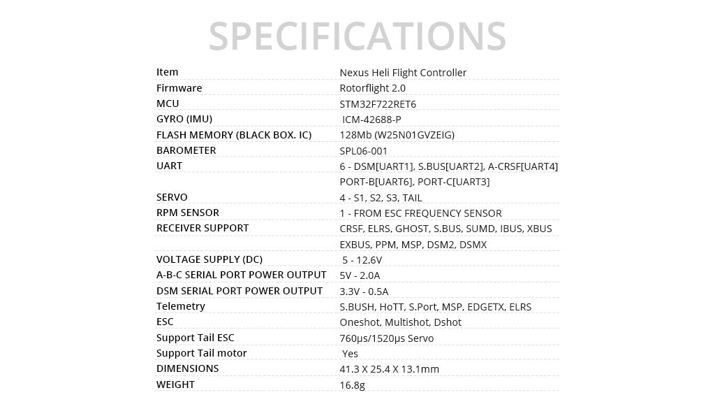 NEXUS Helicopter Flight Controller