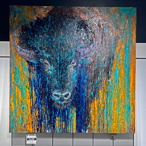 Bison large format oil painting