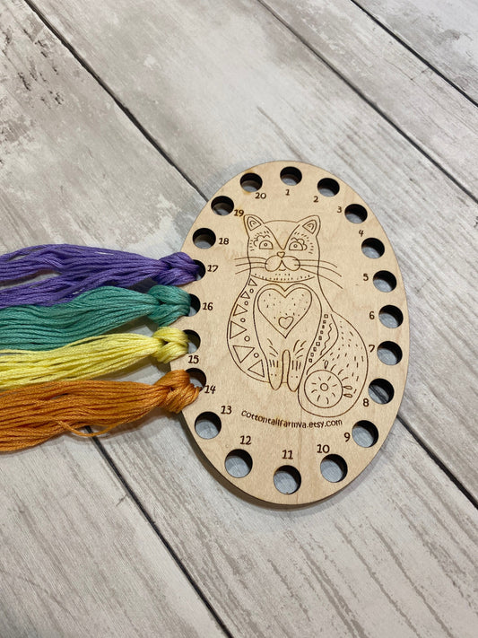 Owl embroidery floss organizer