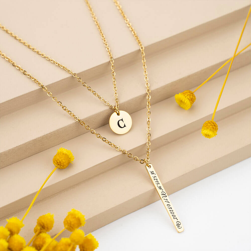 Buy Layered Necklace Set, 3 Initial Disk Necklaces, Personalized Layering  Chains 14k Gold Fill, Sterling Silver, Rose Gold LS933 Online in India -  Etsy