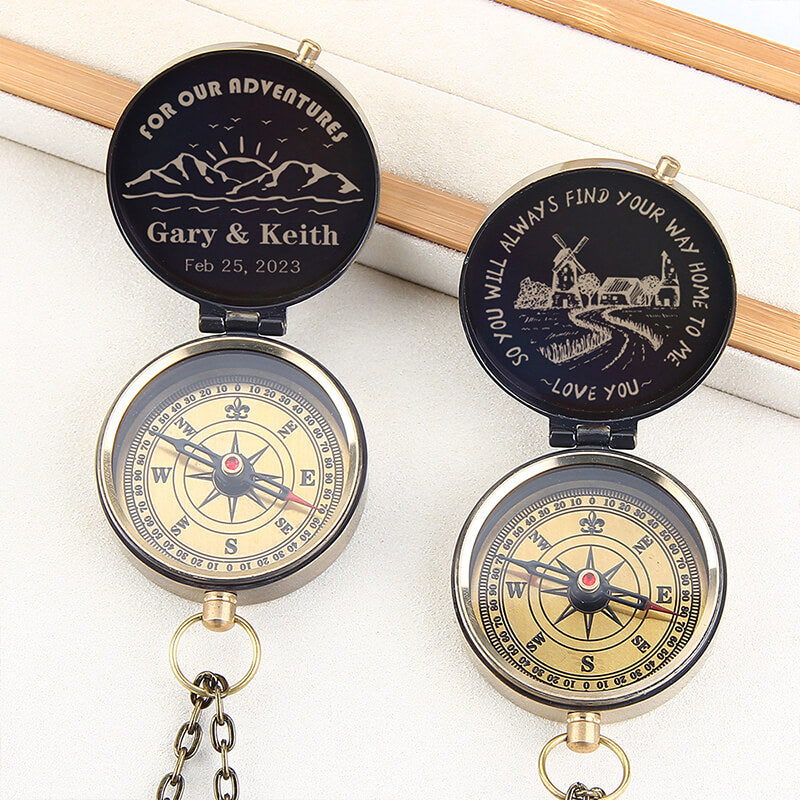 Personalized To Dad Brass Compass, Engraved Working Compass – sotomdio