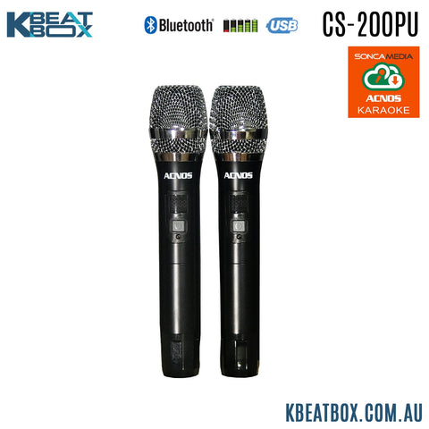 KBeatBox CS-200PU [500W RMS / 300W PMPO] Karaoke Powered Speaker System + 2 Wireless Mic's + Karaoke Cloud App - Karaoke Home Entertainment