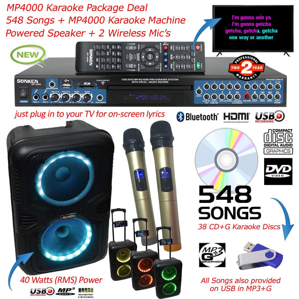 Sonken Mp4000 Pro Karaoke Machine 548 Karaoke Songs Abrato S 2802