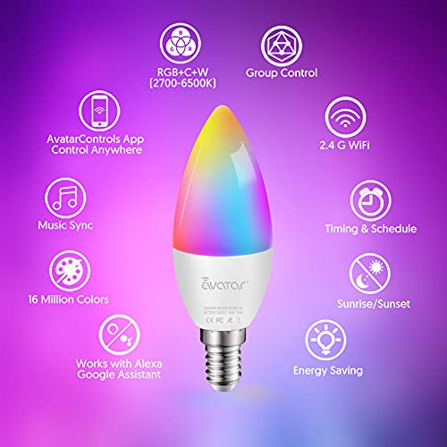 Tuya Smart LED Bulb E14 Candlelight 5W Smart WiFi RGBCW