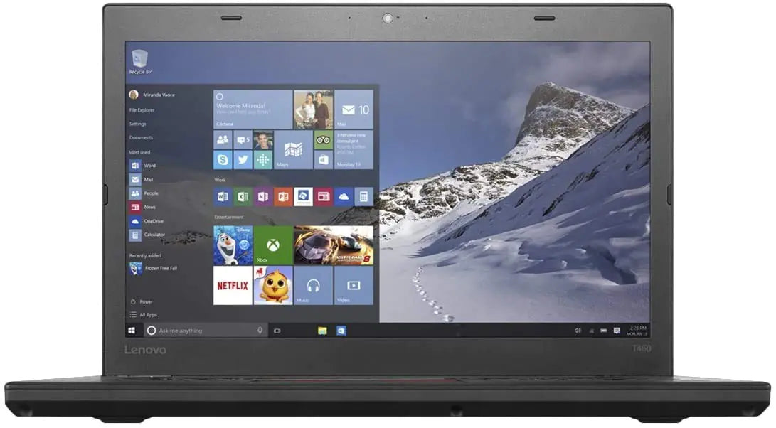 Lenovo Thinkpad T460 14 HD Core i5-6300U 2.4GHz 8GB RAM 256GB Solid State Drive Windows 10 Pro 64Bit (Renewed)