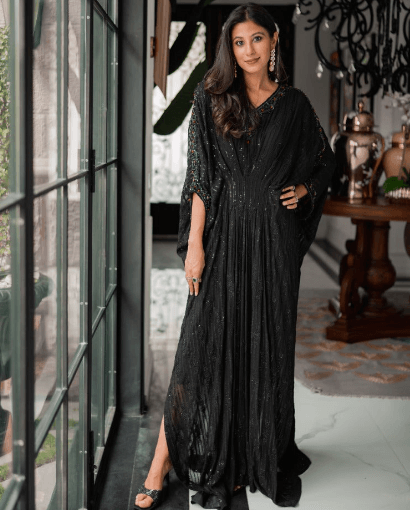 Black Chiffon Kaftan