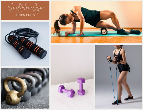 Women exercising, gym equipment, wood floor, yoga mat, weights equipment