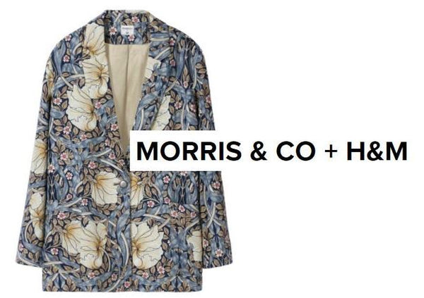 Morris & co H&M collaboration showing a women's coat on print