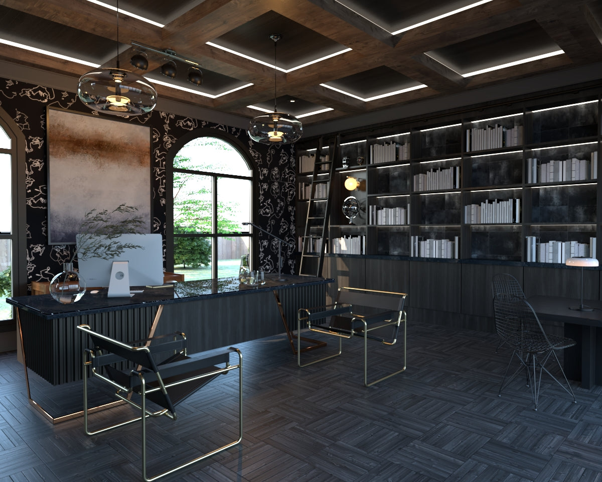 Home office design by rocabu designs from some of the black finishes on this blog