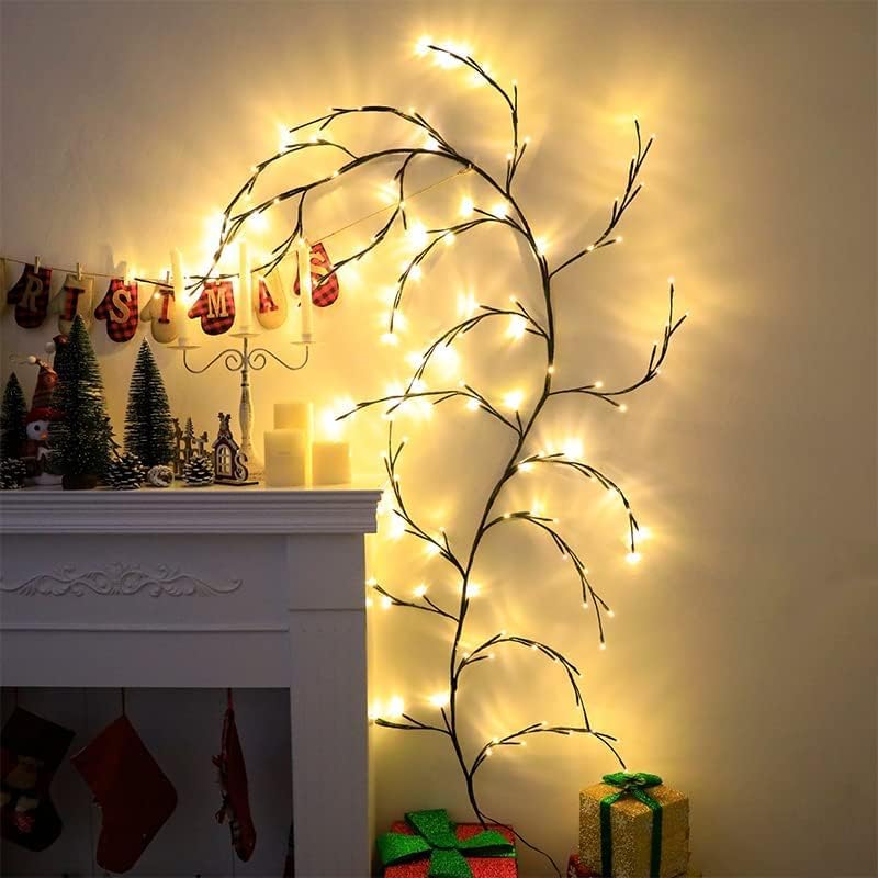 Enchanted Willow Vine, 144 LEDs Lighted Vines 7.5Ft Artificial Plants Tree Branches Flexible DIY Vines with Lights