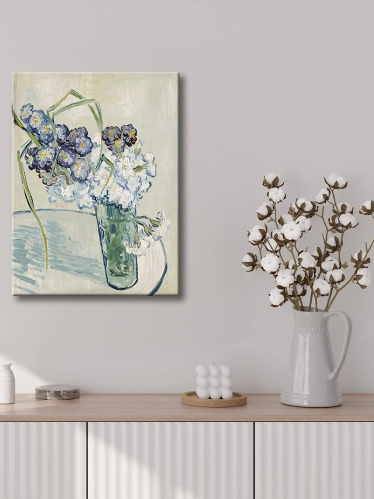 Art Glass with Carnations Canvas Prints Wall Art of Van Gogh Famous Floral Oil Paintings Reproduction Classic Flowers Pictures Artwork on for Home Office Decorations Wall Decor