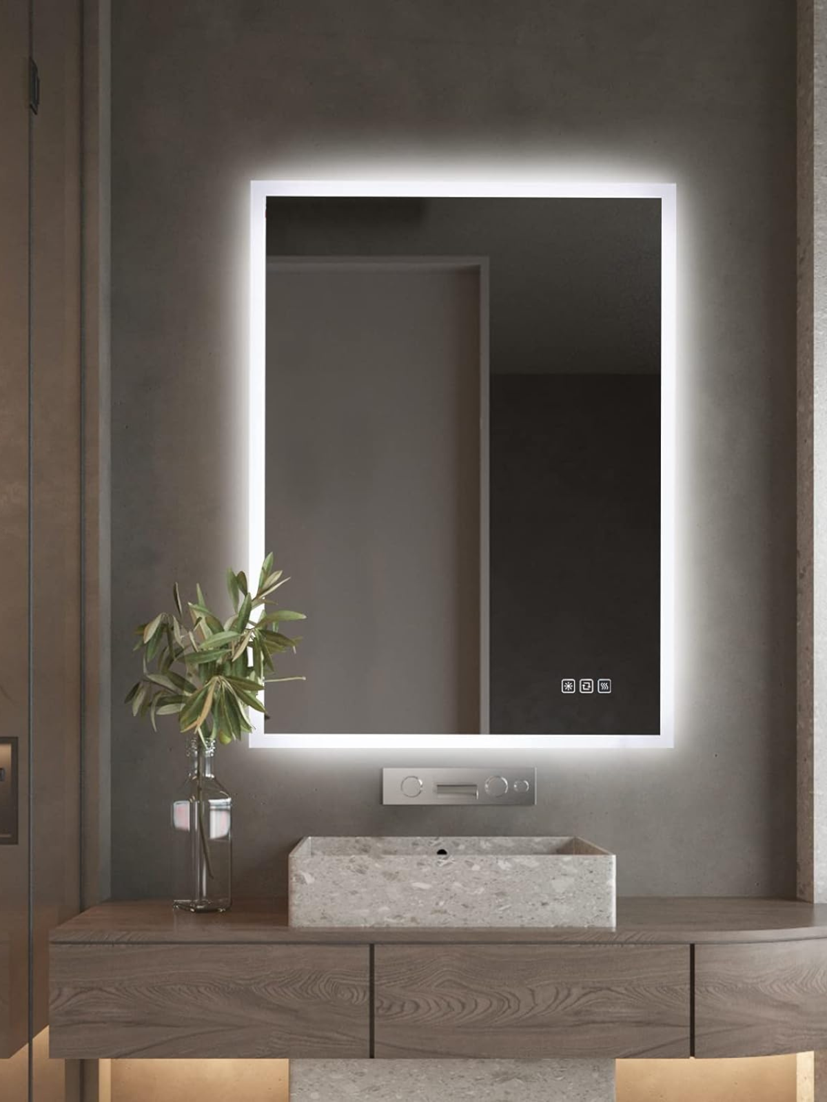 LED Bathroom Vanity Mirror with Backlit 36x28 Inch, Wall Mounted Mirror with LED Lights, Adjustable Light, Anti Fog, Memory Dimming Function, Vertical & Horizontal