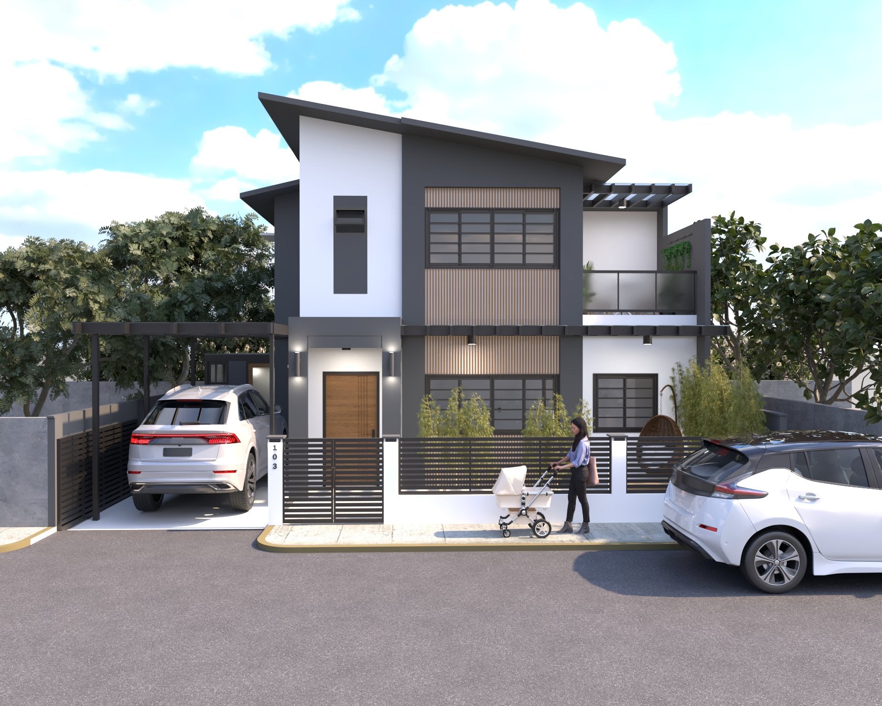 The Tropics 2 by Filinvest exterior renovation of two storey single attached house black metal fence