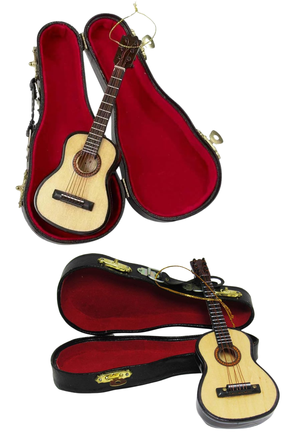 Kurt Adler 5.52" Wood Pearlized Guitar Ornament