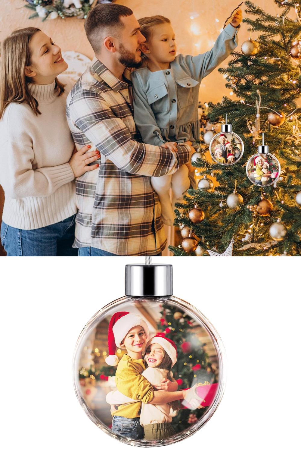 Personalized Photo Ball Christmas Ornaments - Custom Double-Sided Picture Christmas Ornaments 2023, Ornaments for Christmas Trees, Christmas Decor, Xmas Gifts for Mom Dad Pets Kids Friends