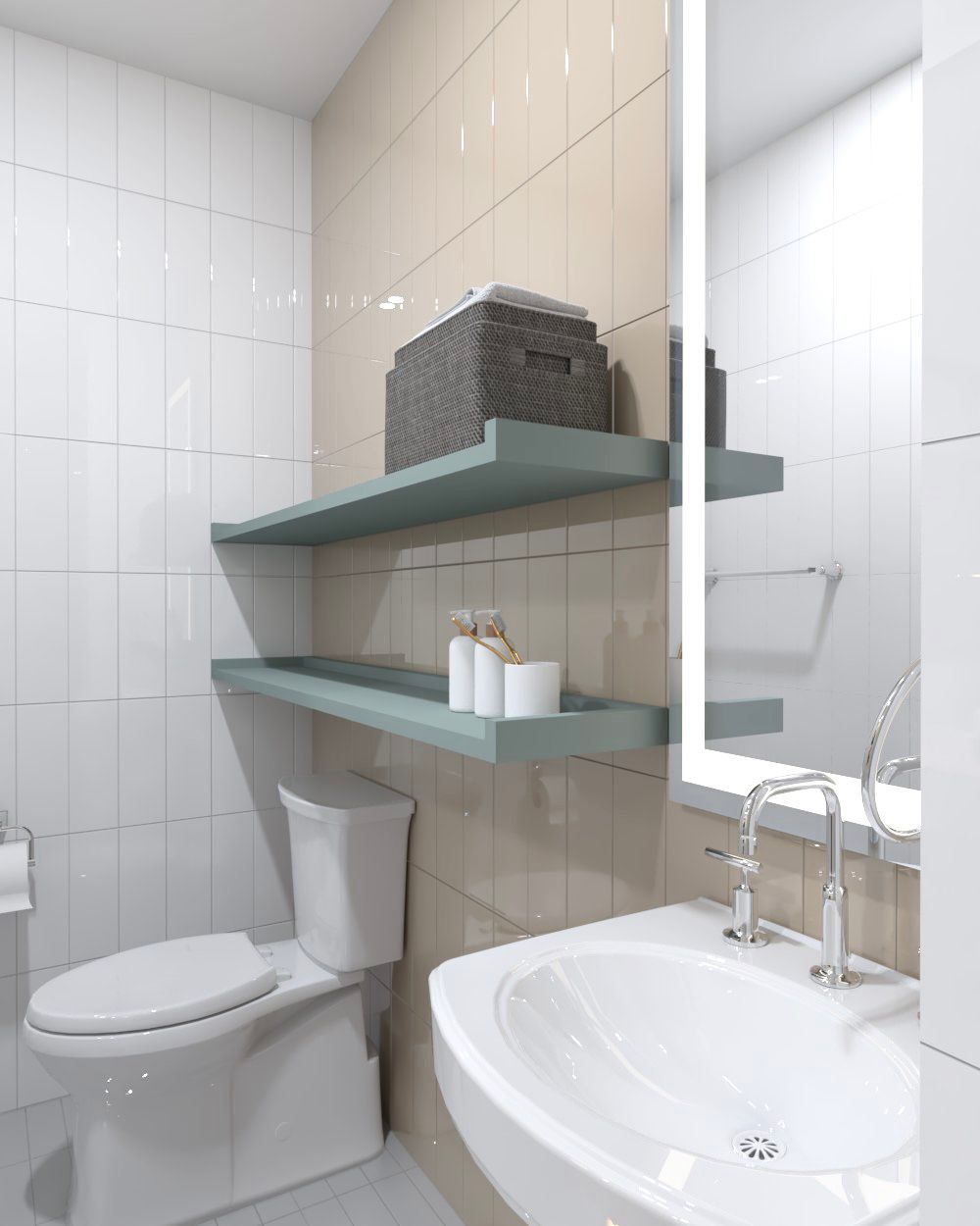 Interior rendering of futura east 2 Bedroom Unit- Bathroom without Washing Machine