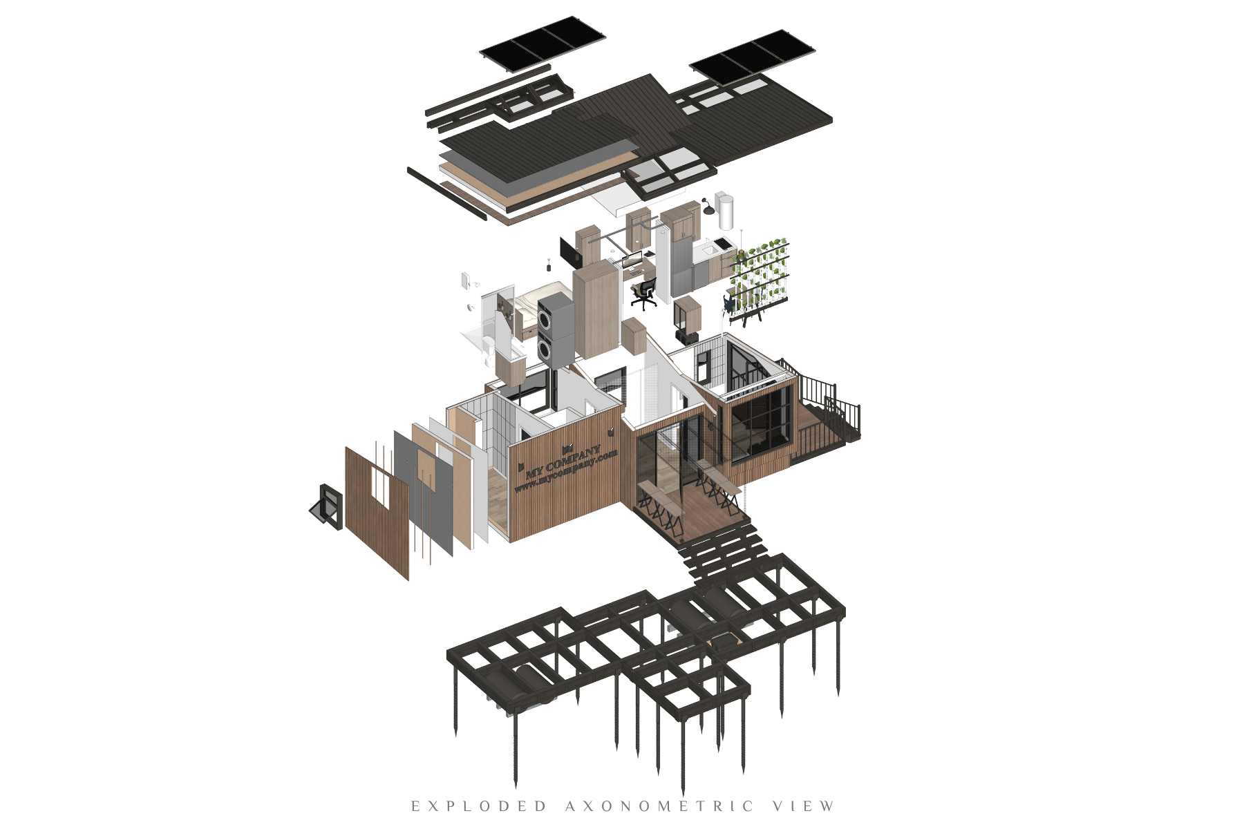 exploded axonometric view