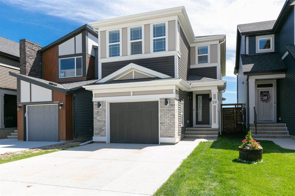 Calgary, Alberta home listing exterior facade with landscaping