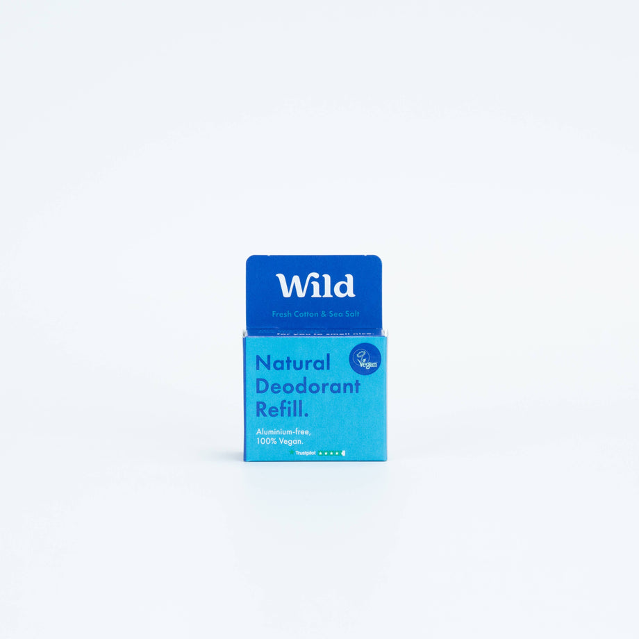 Wild - Natural Refillable Deodorant - Aluminium Free - Aqua Case