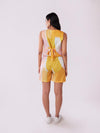 Yellow Printed Waistcoat and Shorts Set by POPPI