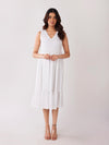 Poppi White Knee Length Dress