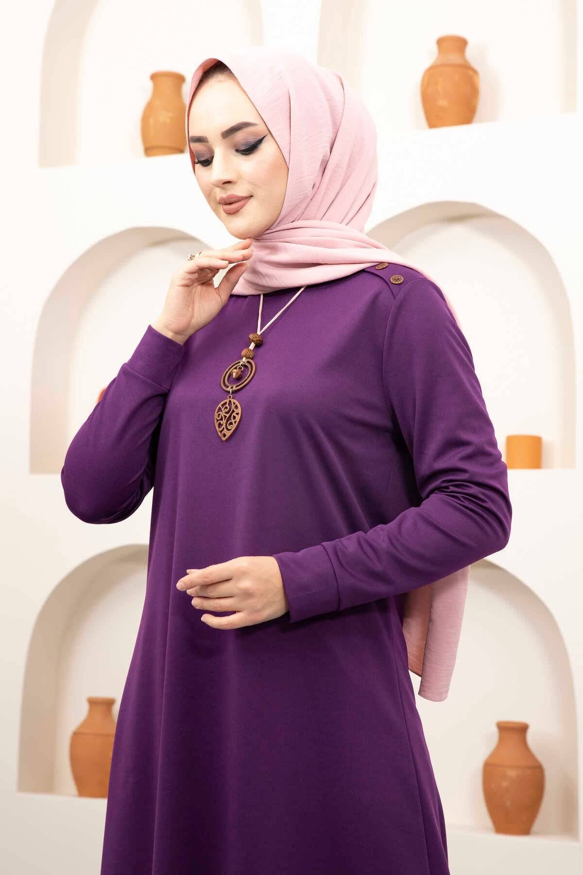 Hijab Set Trouser and Tunic Combine - Purple 7150
