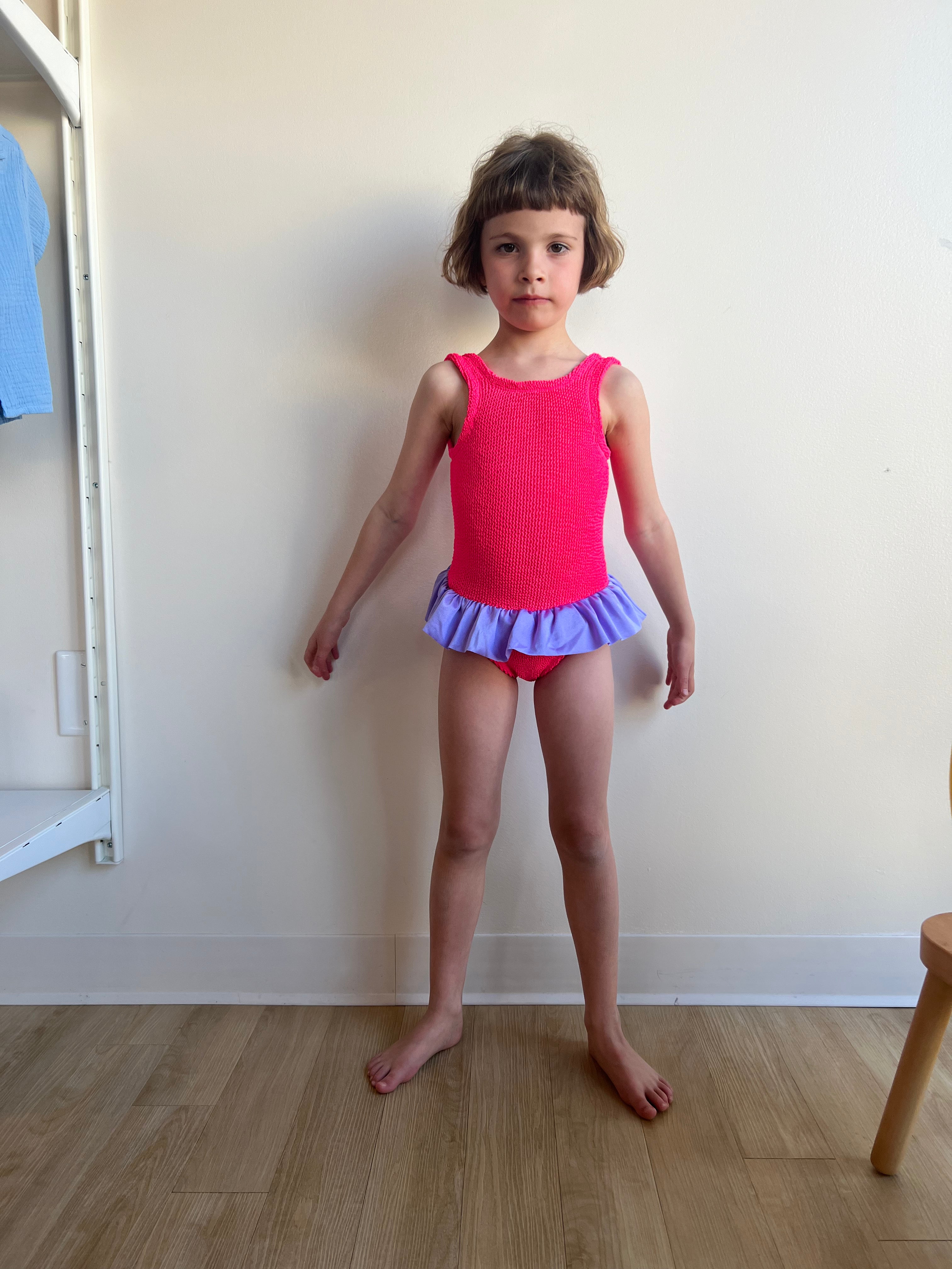 HUNZA G Duo Denise Swim   Hot Pink Lilac