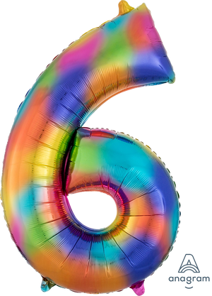 6 Rainbow Splash 3853601 - 34 in - Funny Balloons Miami LLC