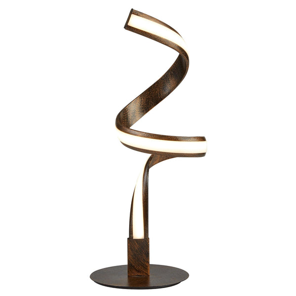 Searchlight Ribbon LED Twist Table Lamp - Rustic Black/Gold Metal & Opal Part Number 2812RU