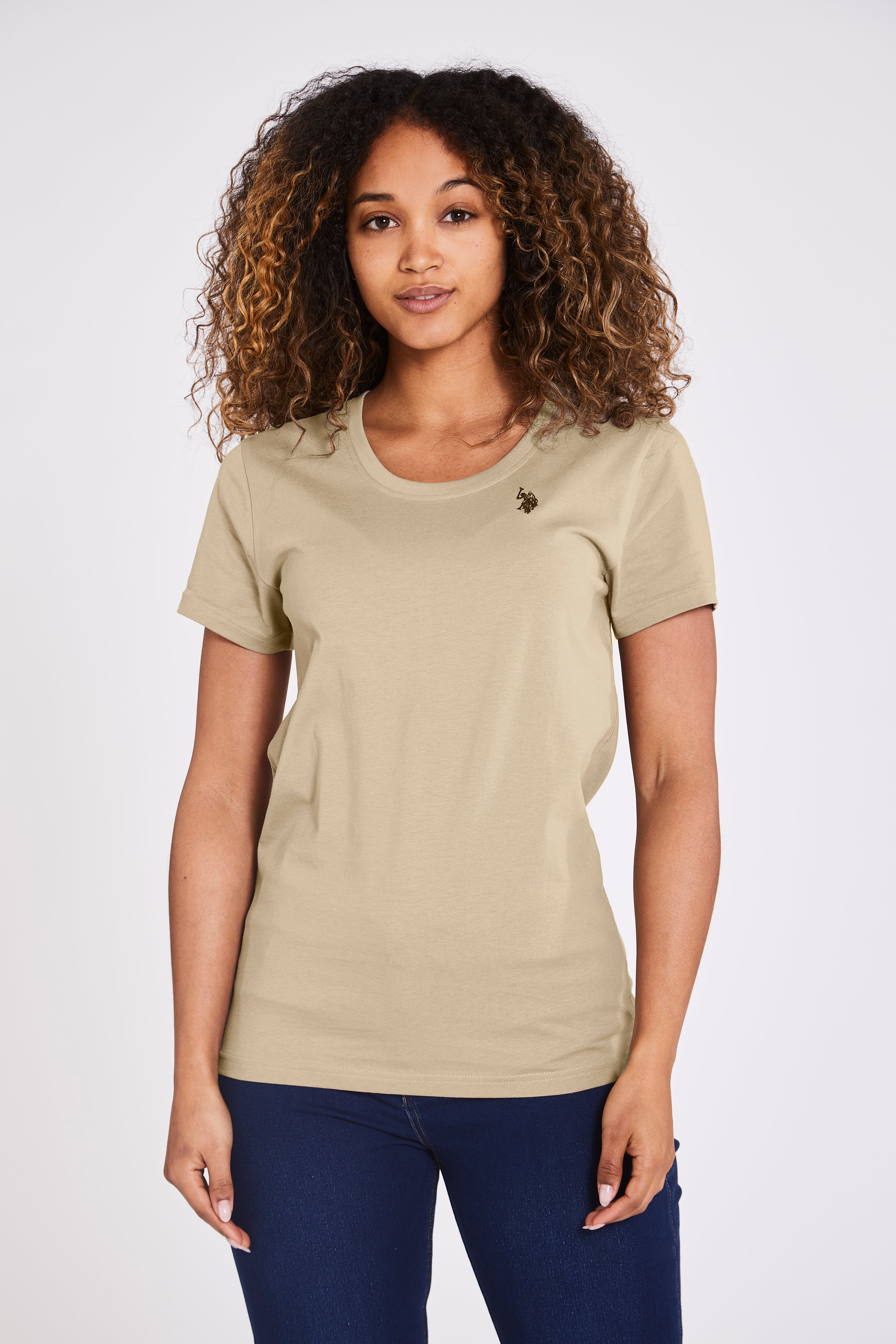 Billede af Beige - Amy T-shirt - Slim Fit - Kvinder - XS - U.S. Polo Assn