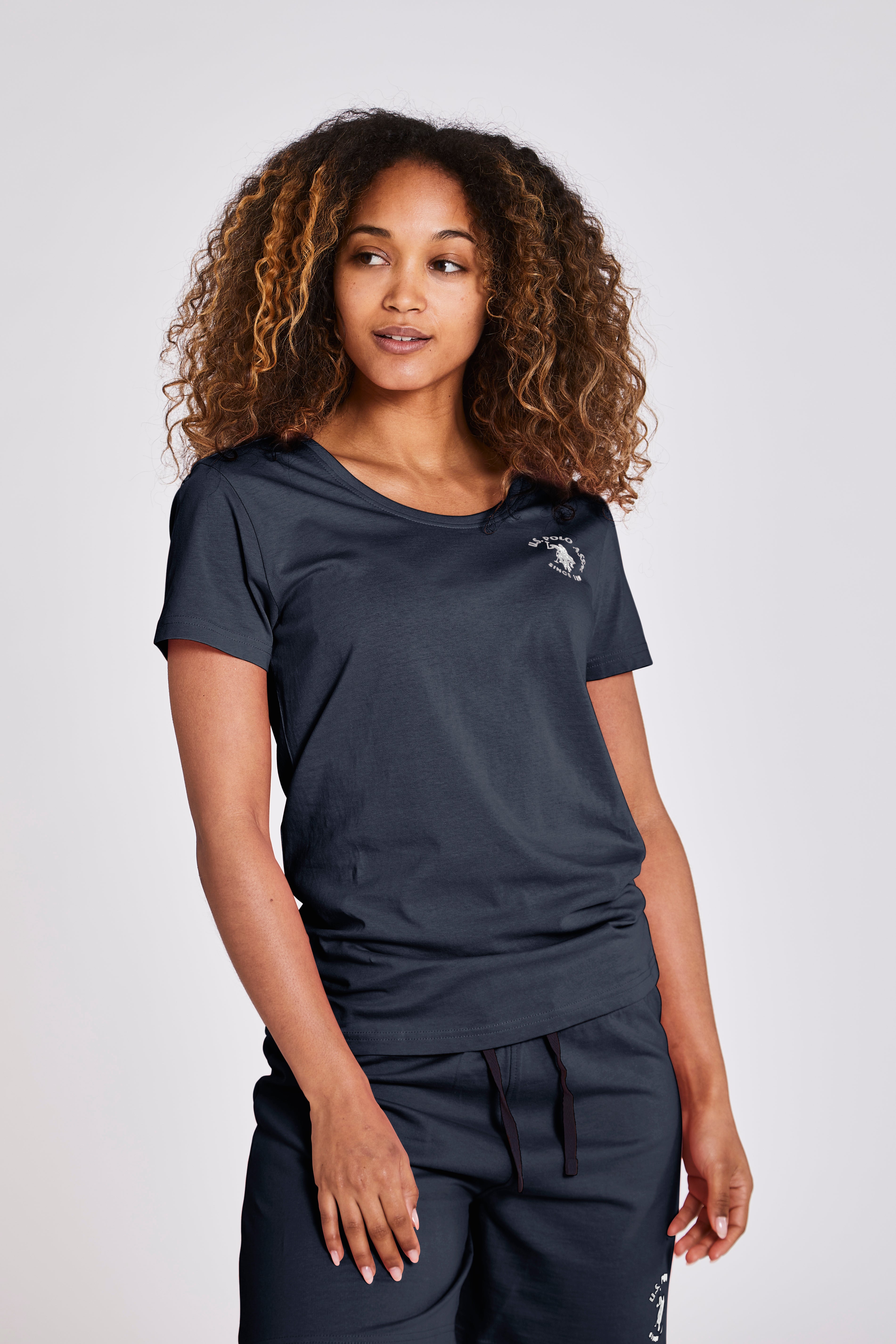 Navy Blå  T-shirt Anouk Dame  -  XXS  |  U.S. Polo Assn
