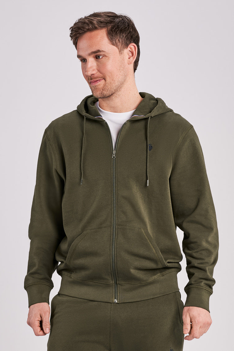 Billede af Army Grøn - Erdi Hoodie Full-zip - Herre - S - U.S. Polo Assn