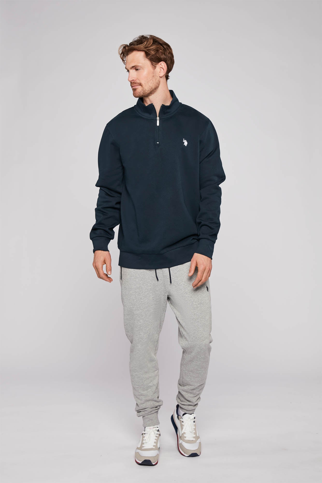 Billede af Navy Blå - Faik Half-zip Sweatshirt - Herre - XXL - U.S. Polo Assn