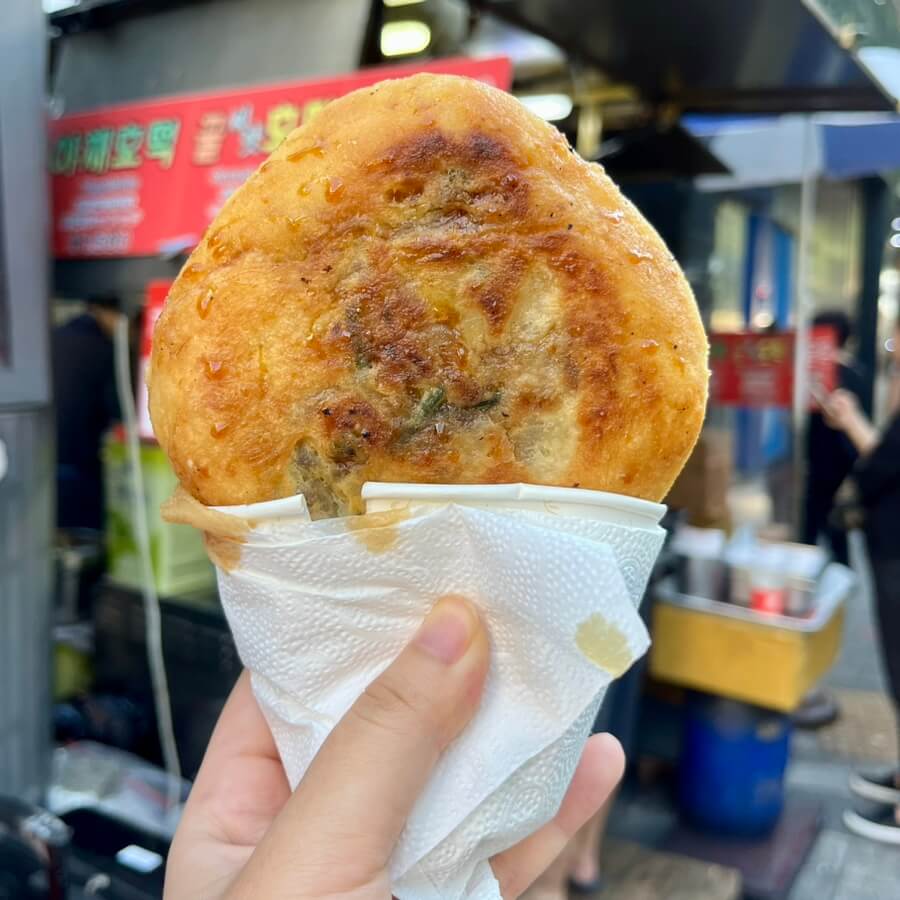 namdaemun market vegetable hotteok japchae seoul