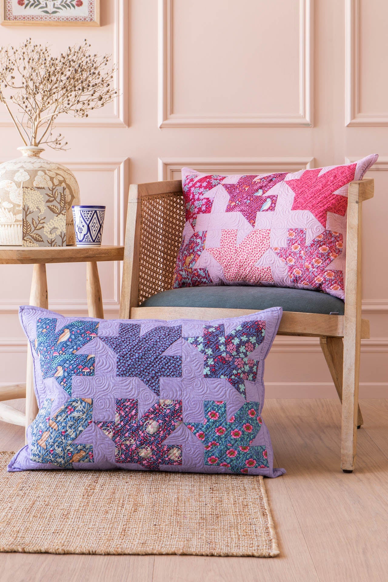 Tilda Hibernation Maple Leaf Pillow Kit in Lavender 26in x 18in