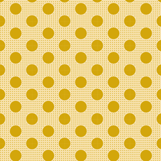 Tilda Basics Medium Dots Flaxen Yellow Yardage