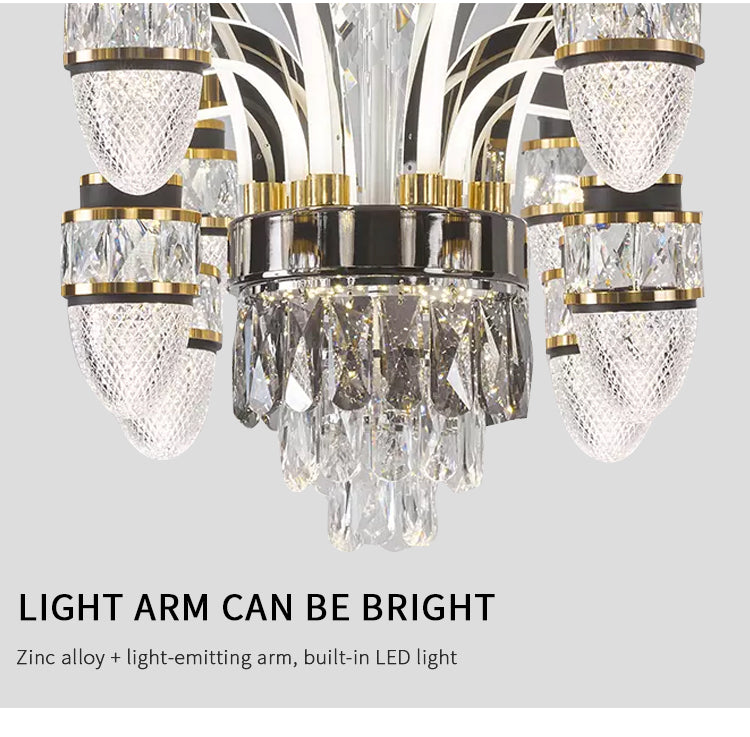 Qulik Chandelier Luxury Decorative Crystal Pendant 8 LED Lamp Ceiling Lights (QL-3379-8)