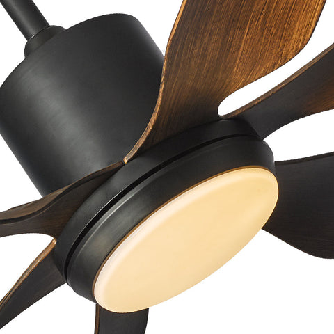 Qulik 58 Modern Decorative Silent ABS Blade Underlight with Remote Ceiling Fan (Dark Wood Grain) Q-6506-DW