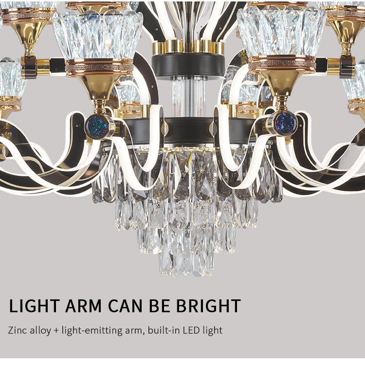 Qulik Chandelier Luxury classic decorative Crystal Pendant 8 LED Lamp Ceiling Lights (QL-3380-8)