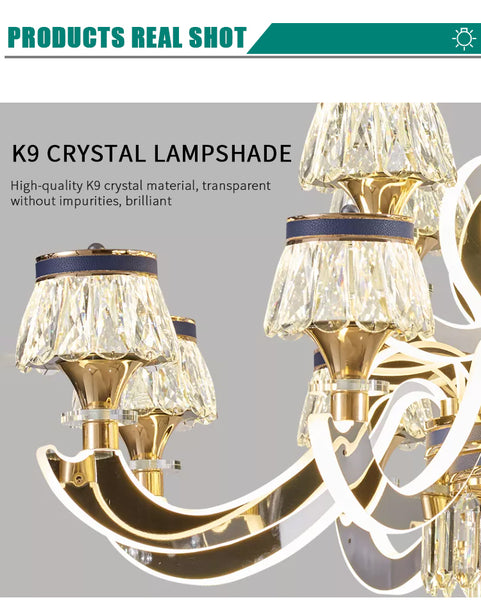 Qulik Crystal Chandelier Luxury Decorative 8 LED Lamp Ceiling Lights (QL-8866-8)