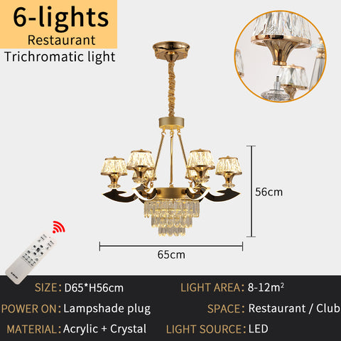 Qulik Decorative Luxury Crystal LED Chandelier 6 Lamp Lights (QL-9911-6)