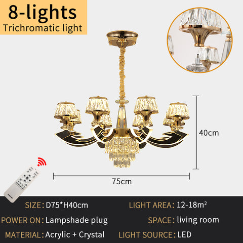Qulik Decorative Luxury Crystal LED Chandelier 8 Lamp Lights (QL-9911-8)