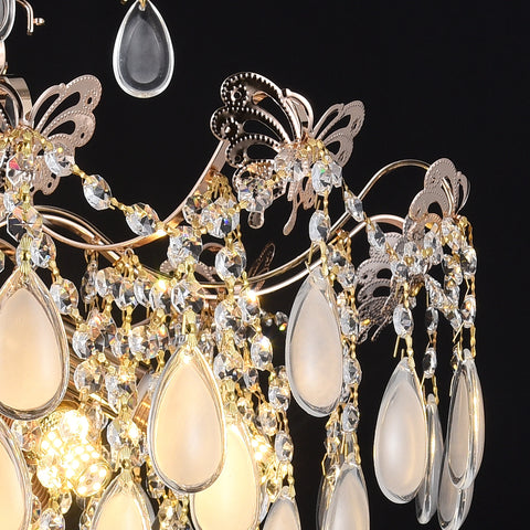 Qulik Decorative Luxury Crystal LED Pendant Chandelier Light