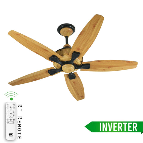 SK  Spider 56"  Inverter with Remote Ceiling fan  Pine Wood Black  SK-213