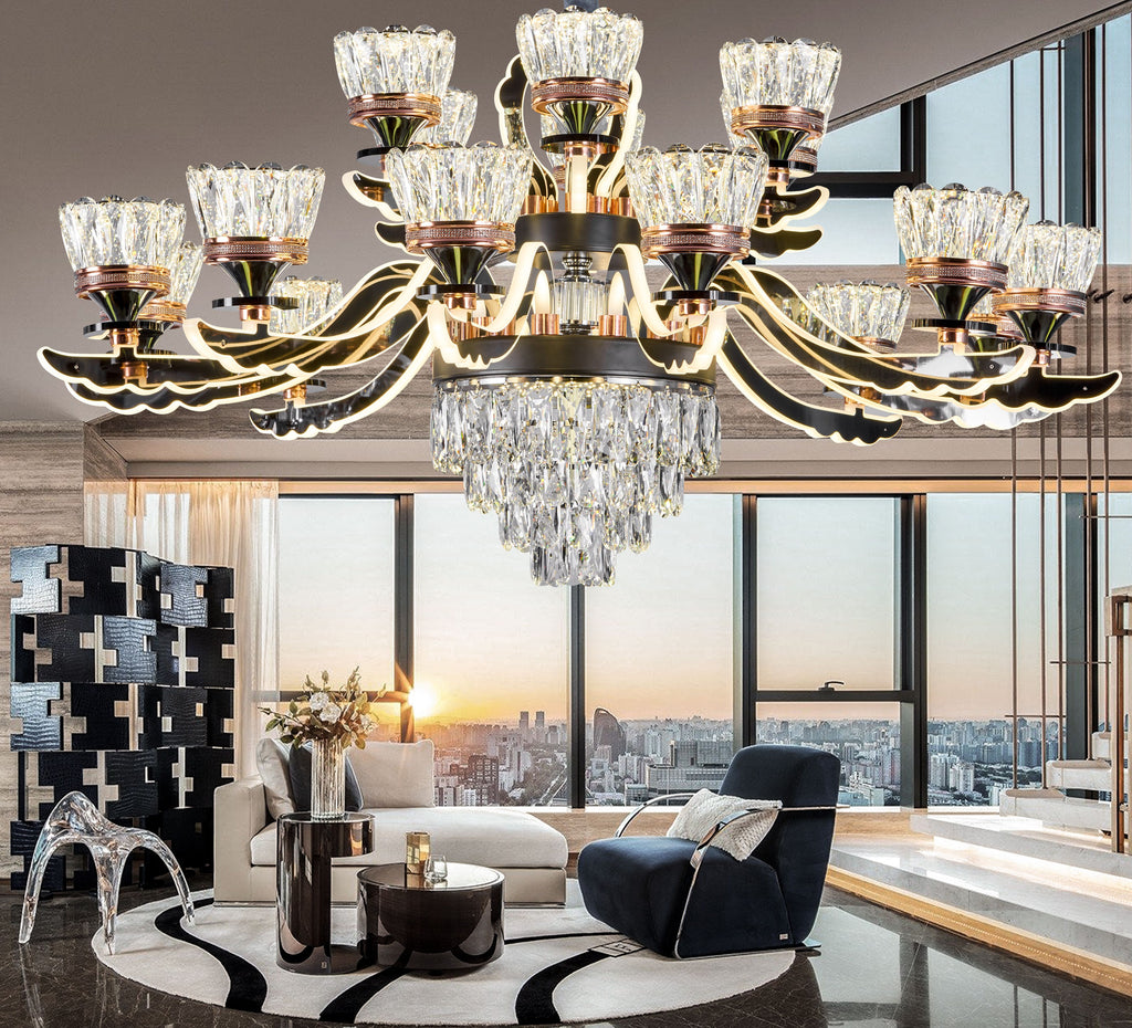 Qulik Decorative Luxury Crystal LED Chandelier Ceiling 14 Lamp Lights (QL-8852-8-6)