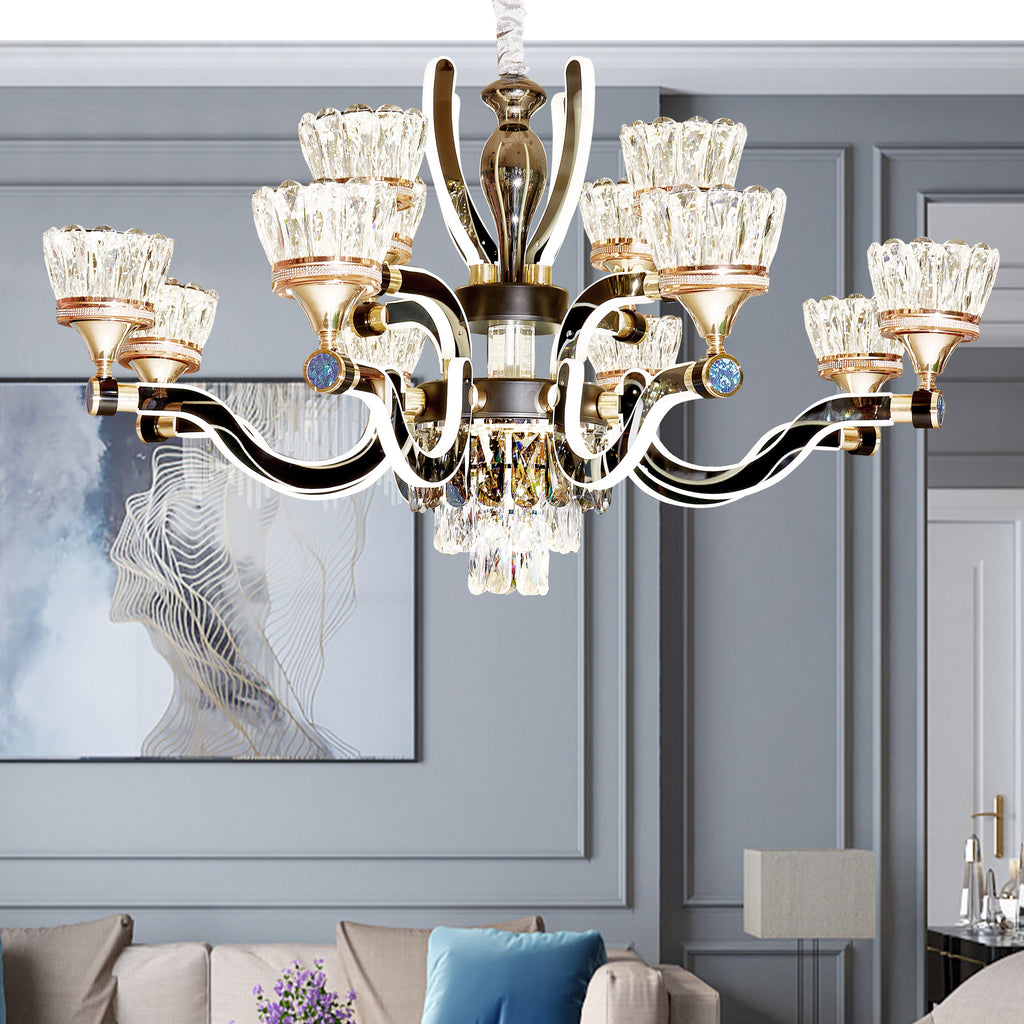 Qulik Chandelier Luxury classic decorative Crystal Pendant 8 LED Lamp Ceiling Lights (QL-3380-8-4)