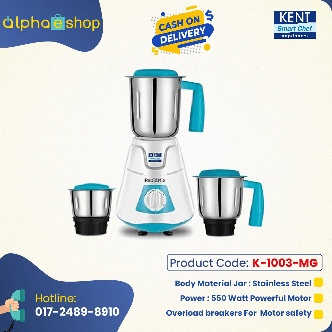 KENT W Rapid 550 W 3 in 1 Mixer Grinder ( Black ) K-1003-MG