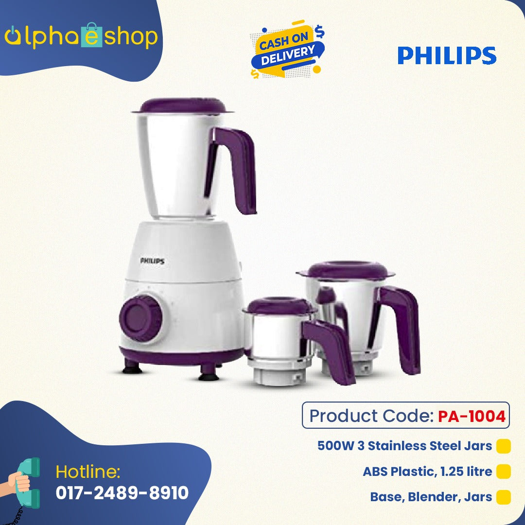 Philips HL7505 Daily Collection Mixer Grinder 500 W (White and Purple) P-1004