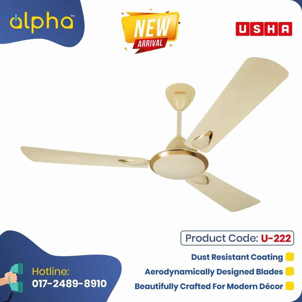 Usha Striker Platinum 36" Anti Dust Ceiling Fan (Pearl Ivory Matt) U-222