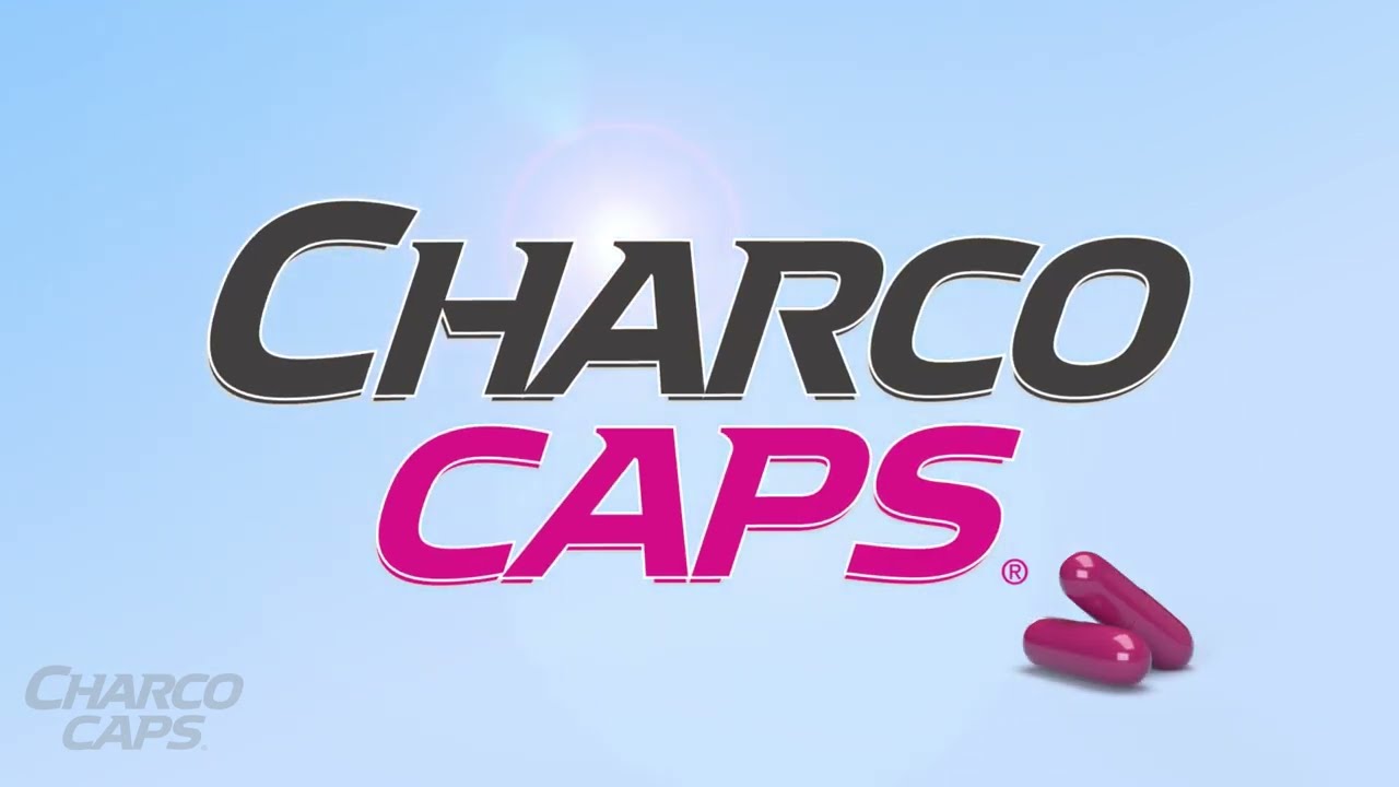 Load video: the CharcoCaps logo with two of the CharcoCaps caplets to the right